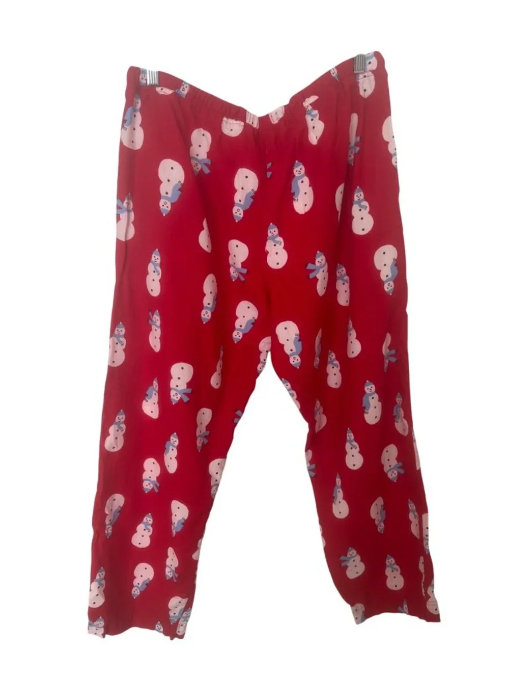 Hanna Andersson Mens/Unisex Red Snowman Print Pajama Set